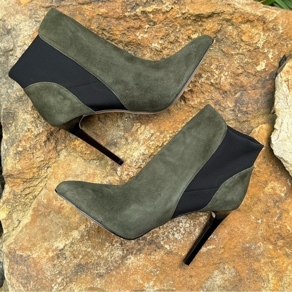 French Connection Shoes - French Connection green black heeled booties 9.5